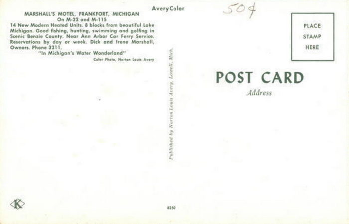 Bay Port Lodging (Marshalls Motel) - Old Postcard